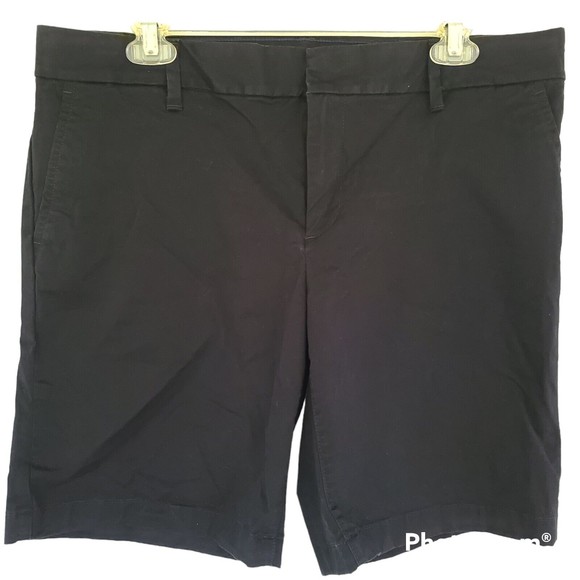 Tommy Hilfiger Womens Shorts 12 Black Hollywood Short Preppy Chino Cotton Causal - Picture 2 of 11